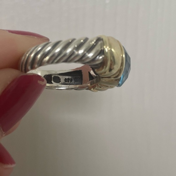 David Yurman Blue Topaz Ring size 5 - Picture 5 of 5